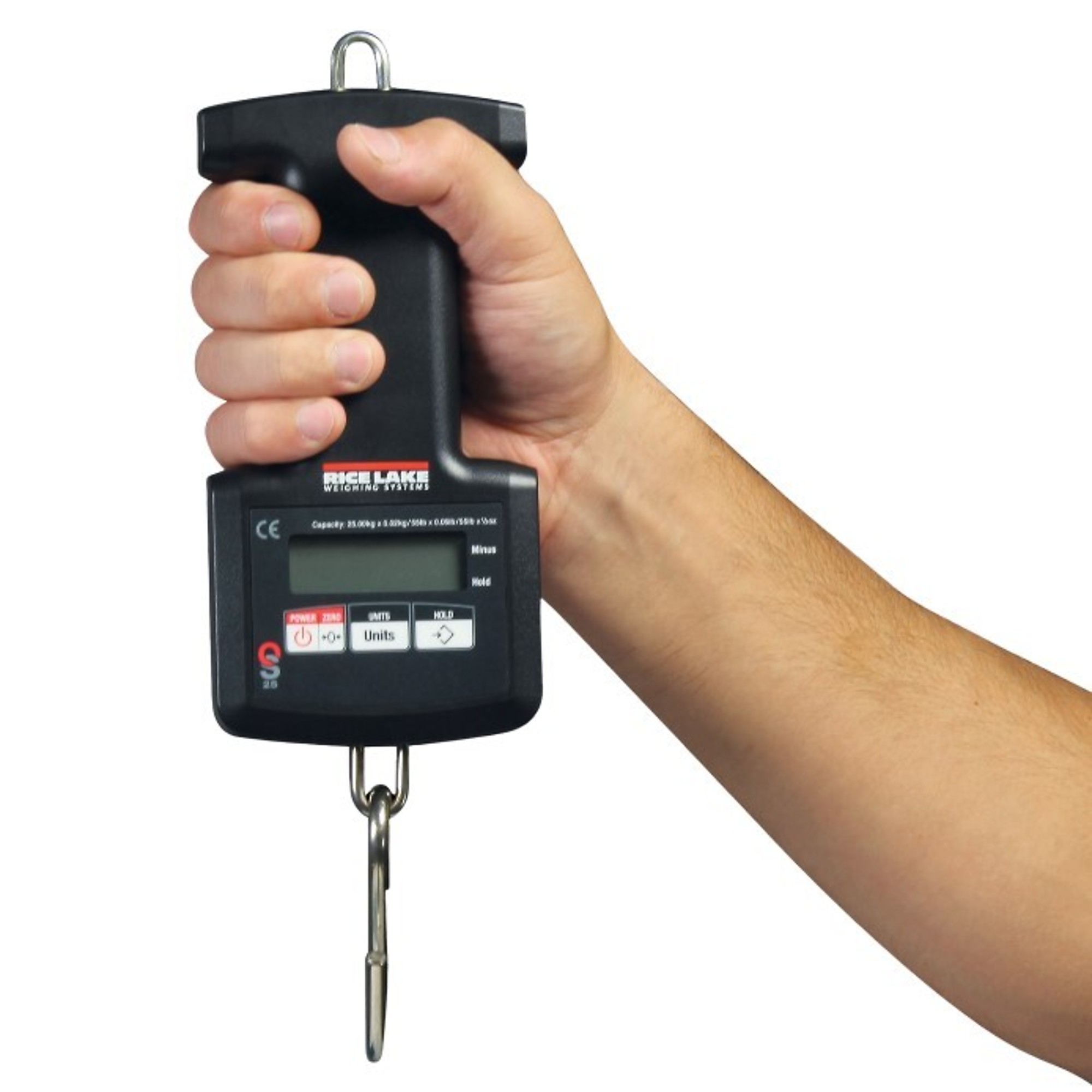 Rice Lake Handheld Hanging Scale - 45kg x 0.05kg/99lb x 0.1lb, 99-Lb. Capacity, Model# OS-45
